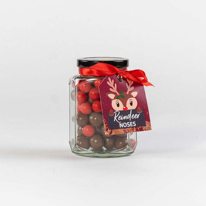 Christmas jar with chocolates inside