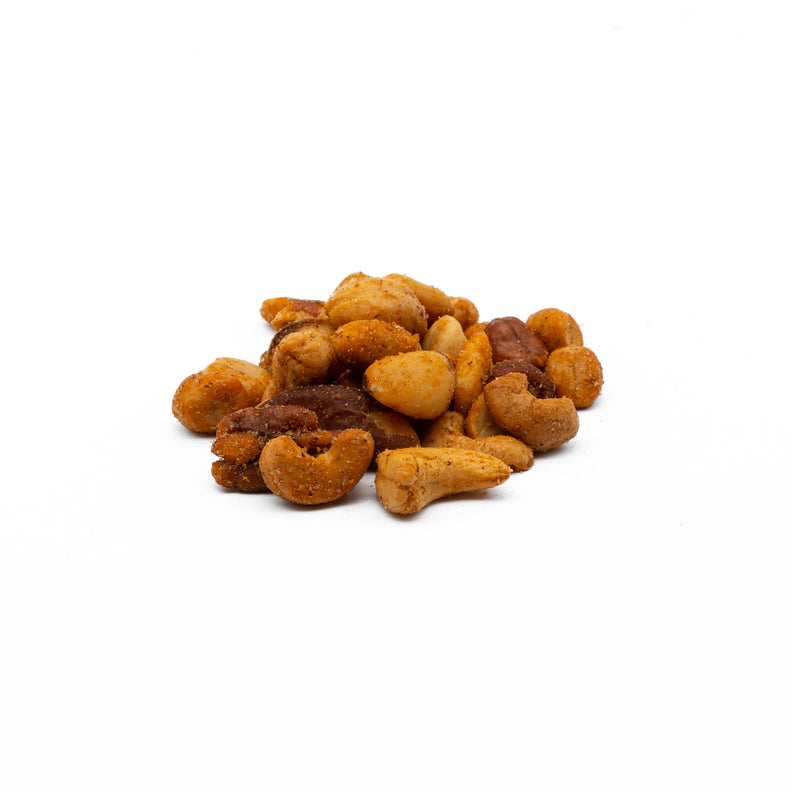  Cashews, Hazels, Pecans, Peanuts, Almonds and Brazil spicy seasoned